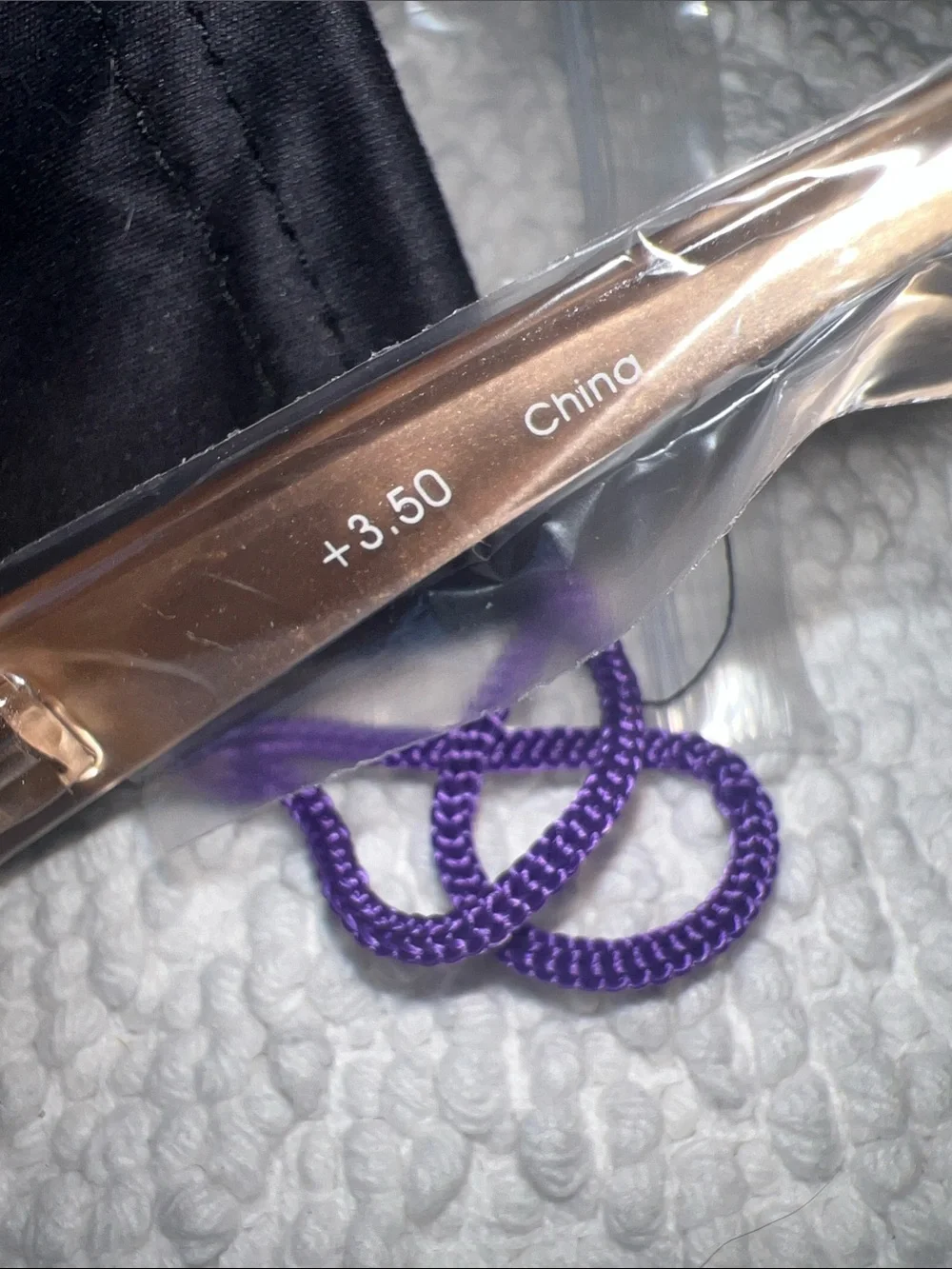New JM New York +3.50 Reading Glasses in Purple with soft case